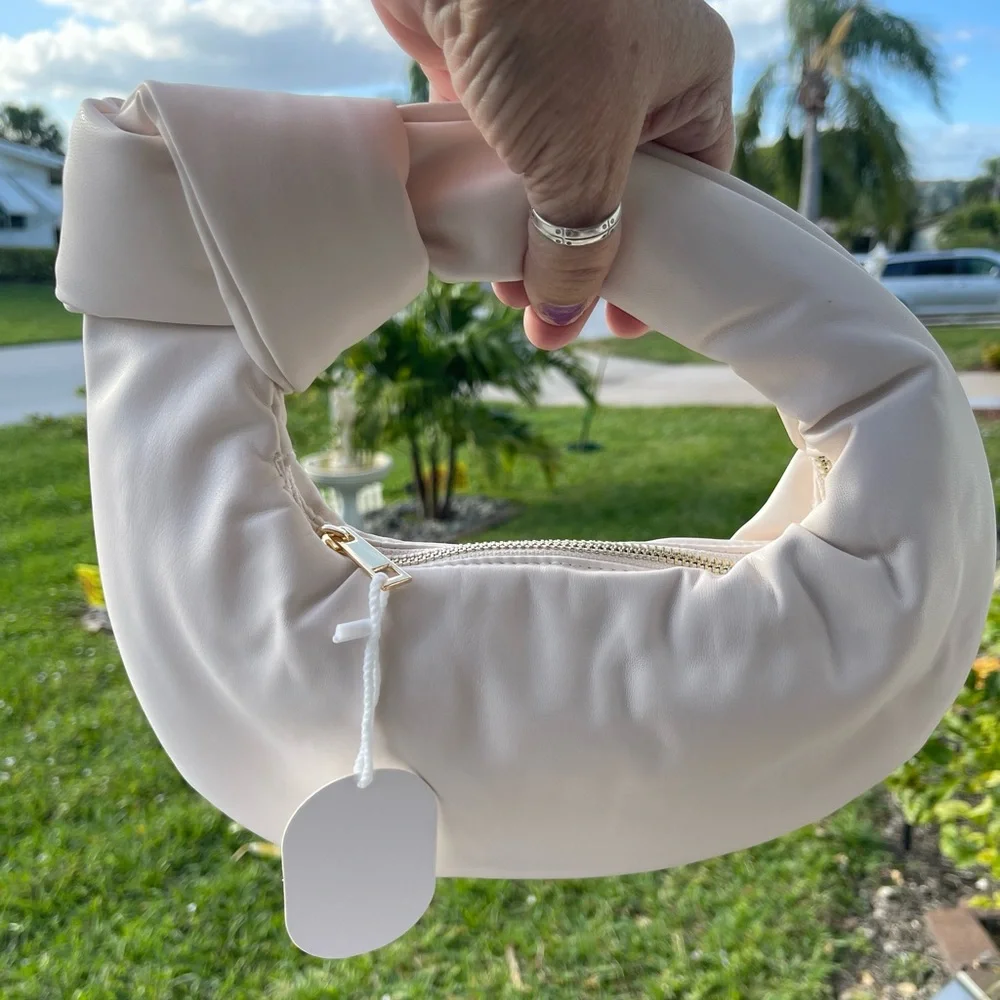 MELIE BIANCO Alexandra Vegan Top Handle Bag In Cream - Picture 1 of 16